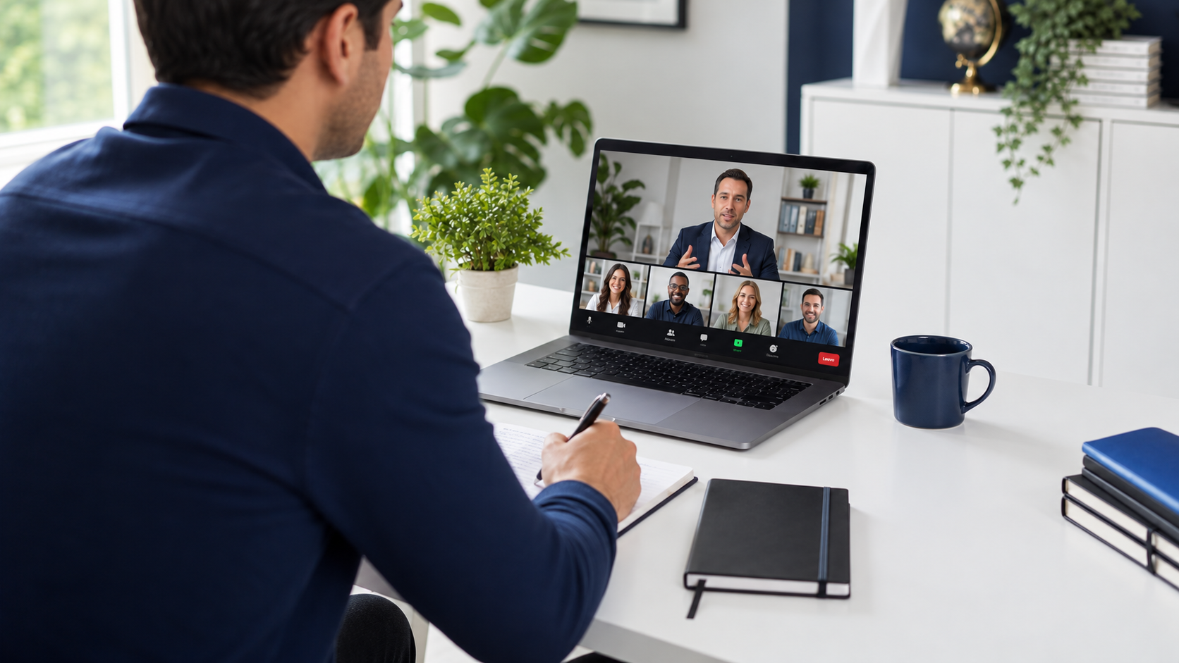 Professional engaging in a live virtual group coaching session